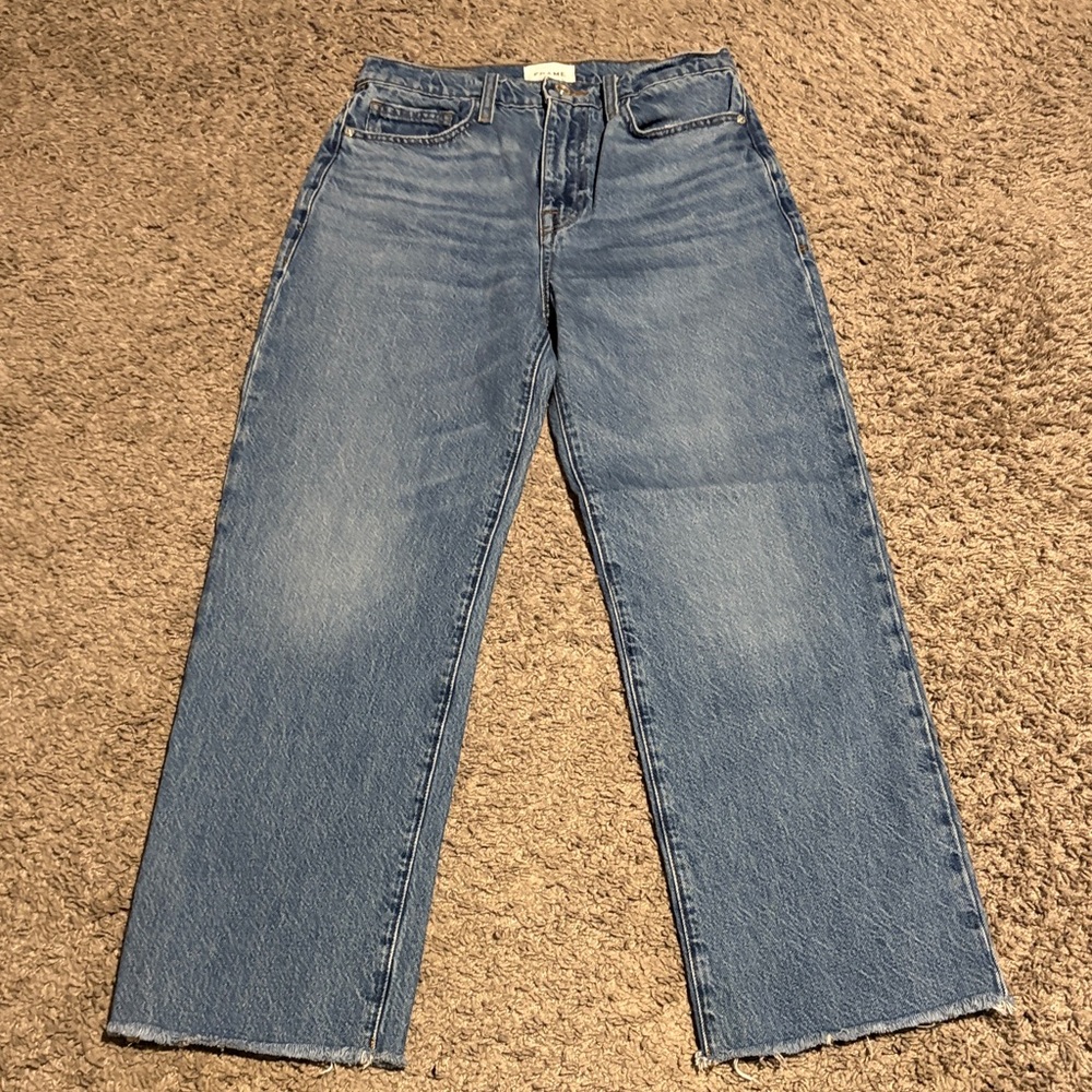 Frame Denim Classic Blue Straight Leg Jeans